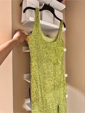 Lime Sequin Tank Maxi Dress